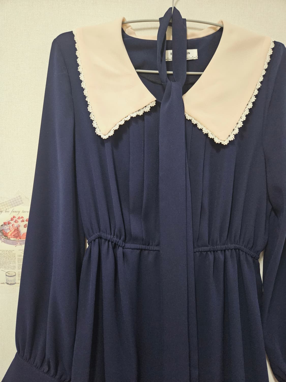 [새상품] 네이비 빅카라 원피스 상품이미지3