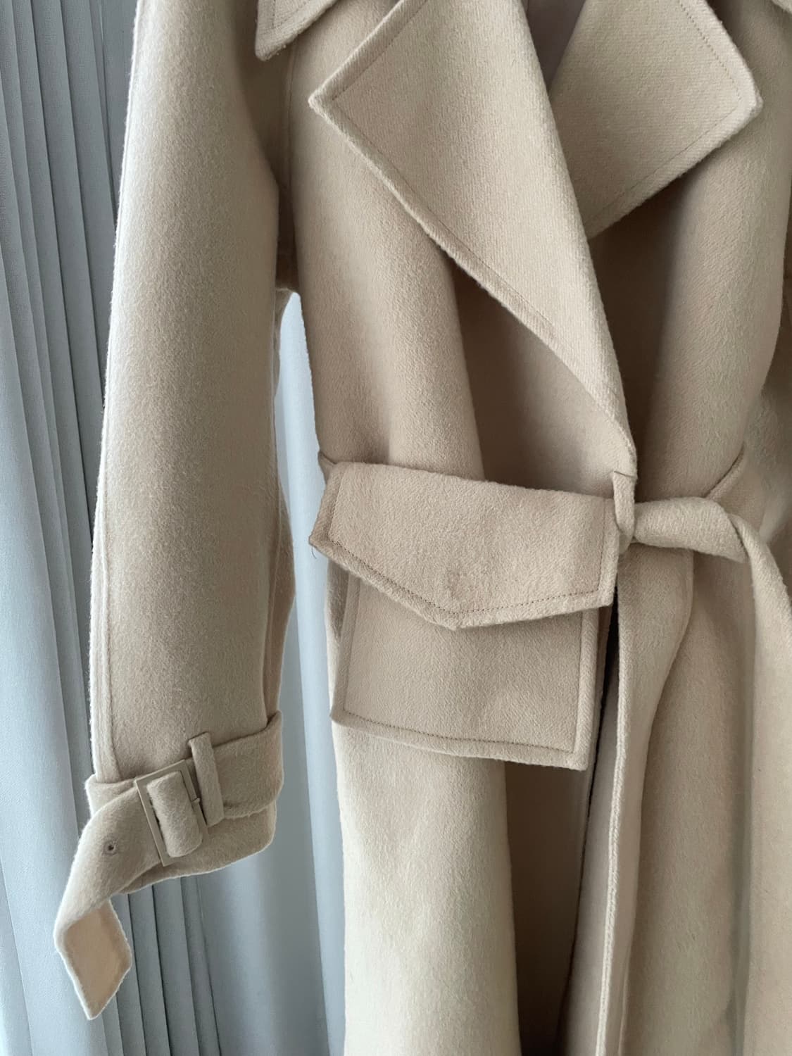 핏 예쁜 울 코트 허리 포켓 포인트 상품이미지2