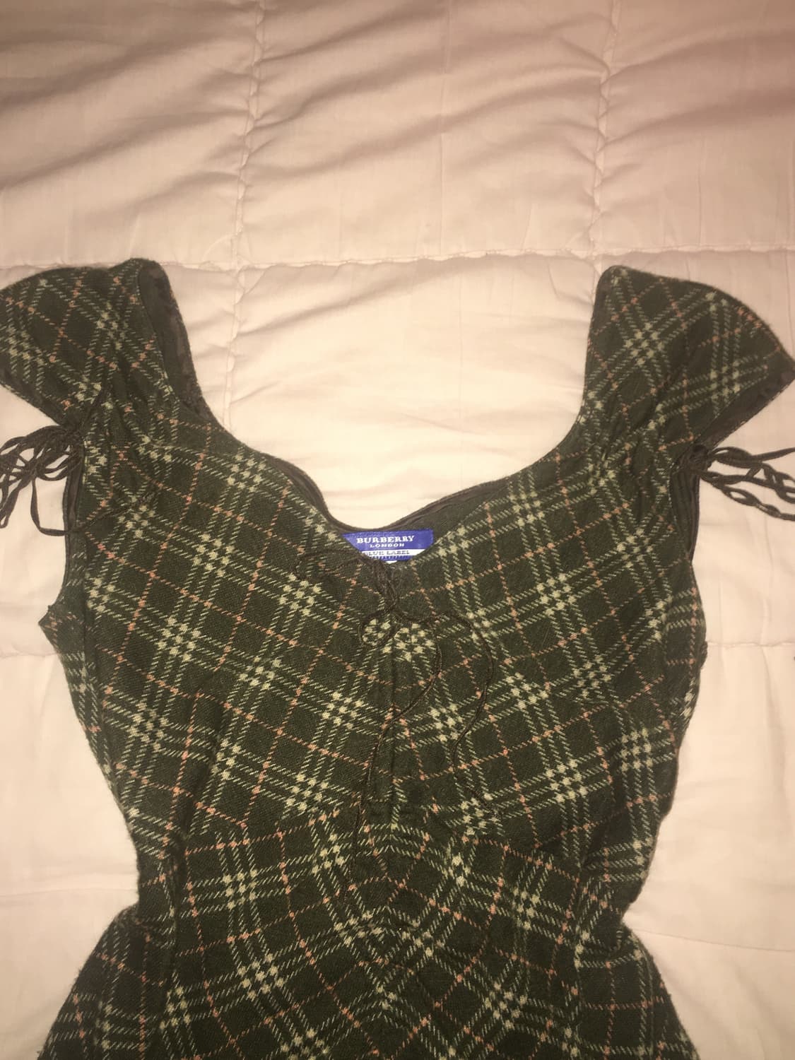 burberry🐻카키 노바체크 셔링 슬립 상품이미지2