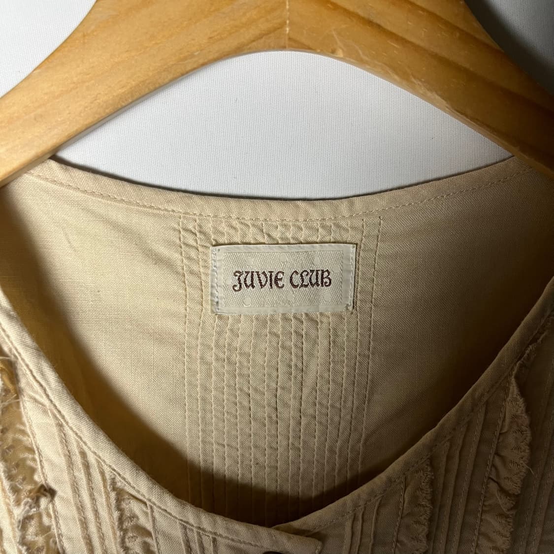 [JPN] 빈티지 모리걸 우드버튼 러플 코튼 블라우스 상품이미지4