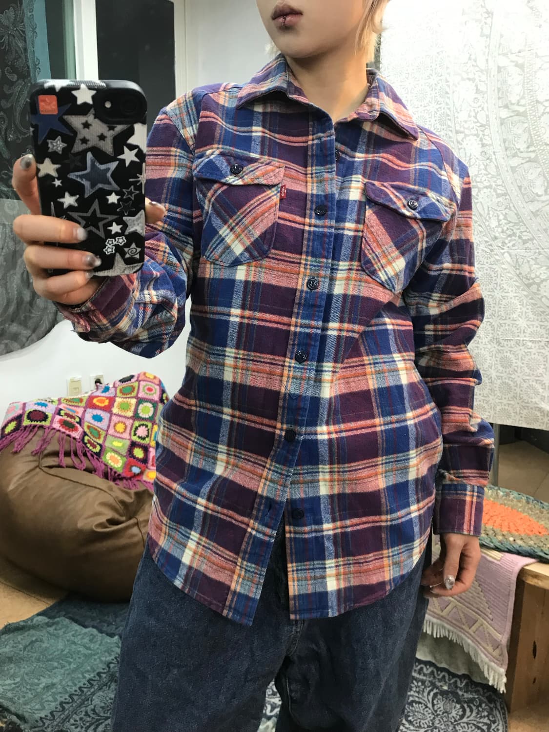 리바이스 투포켓 체크 셔츠 남방  상품이미지1