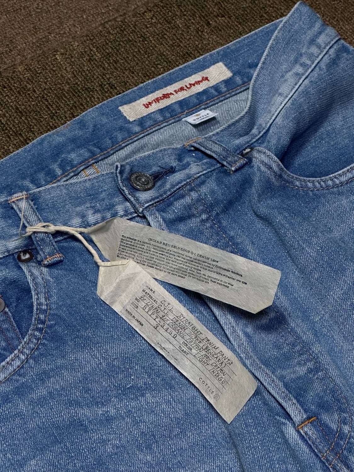 [3]cottle 코틀 Indigo C.T.L Straight 데님 팬츠 상품이미지5