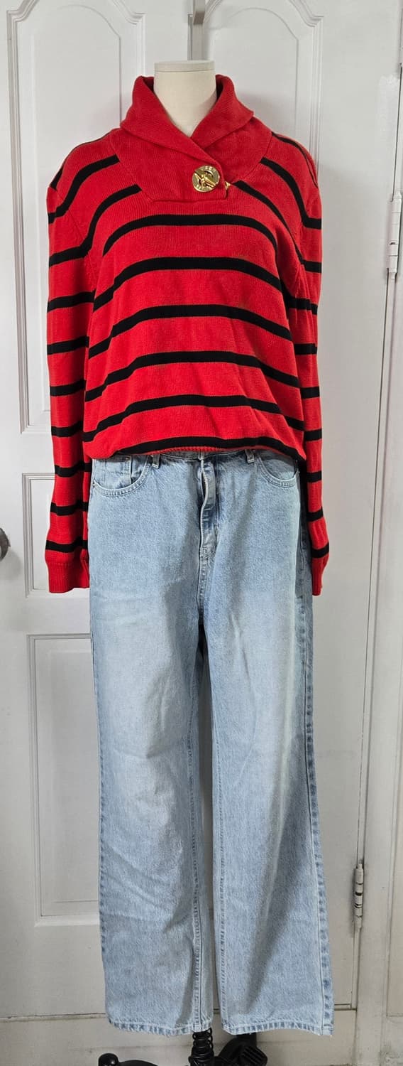 로렌 랄프로렌 스트라이프 토글 니트 상품이미지1