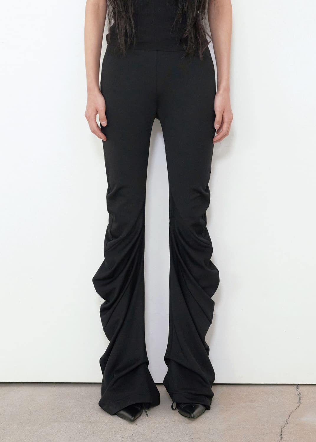 보헤미안서울 MESSY DRAPE LEGGINGS, BLACK 상품이미지1