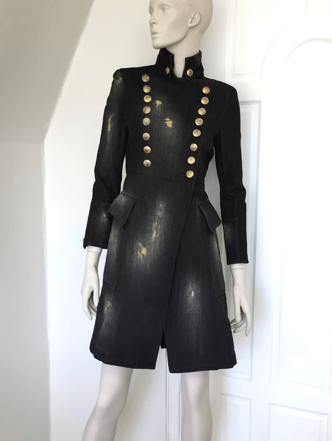 Balmain  Rare Gold denim Napoleon coat 상품이미지1