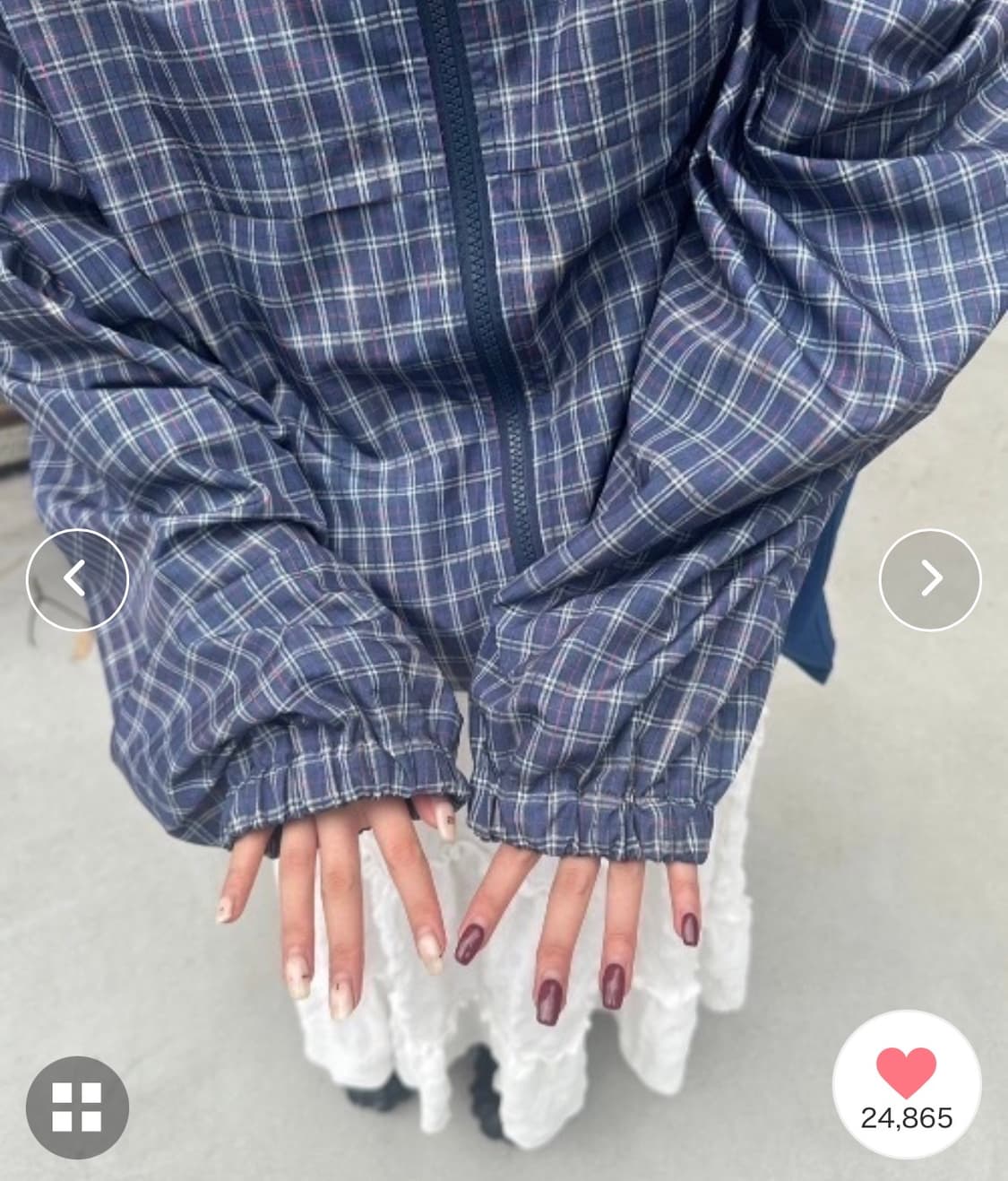 일본 체크 블루종 바람막이 nemne store 상품이미지2