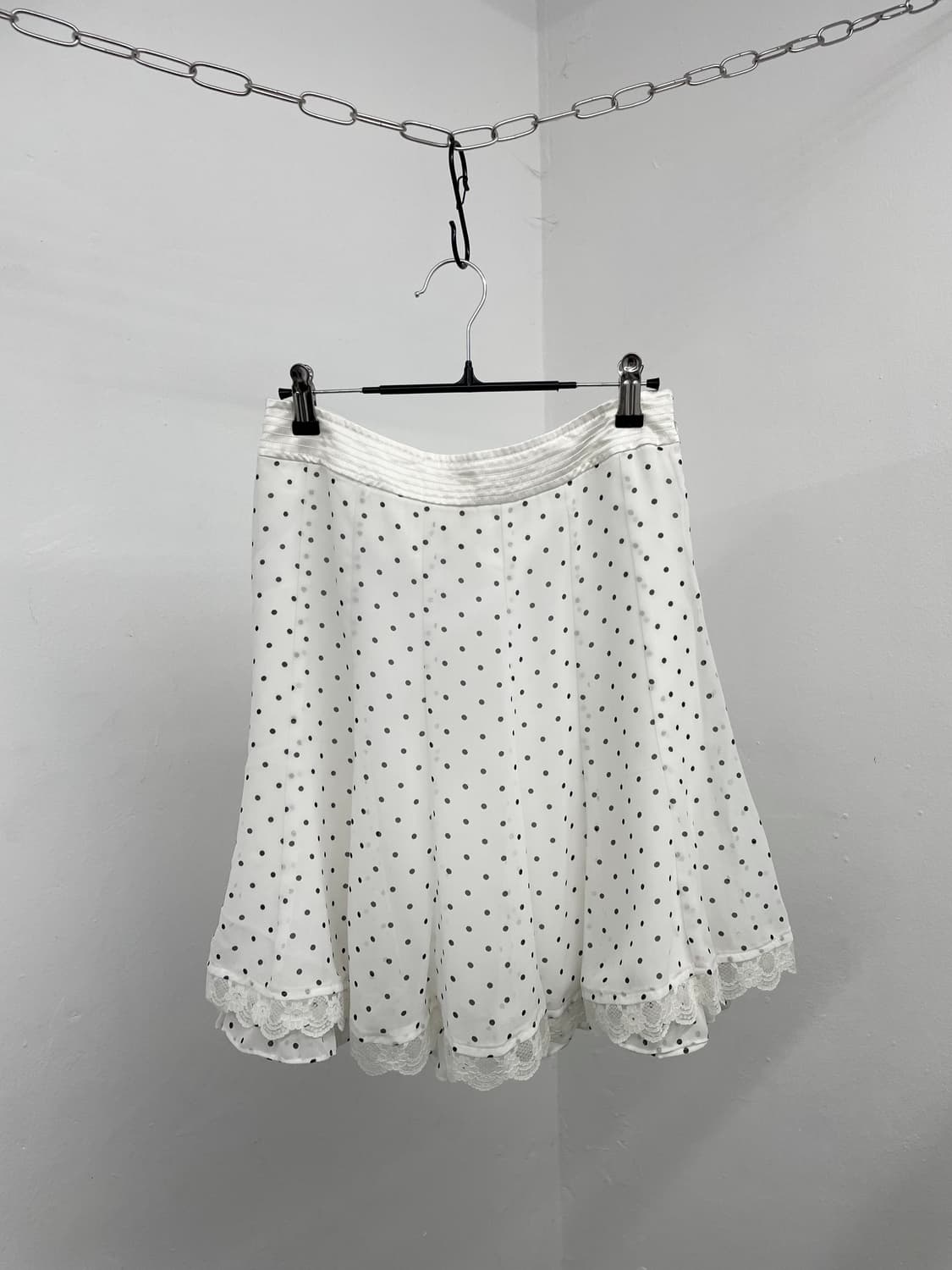 화이트 도트 레이스 스커트 상품이미지1