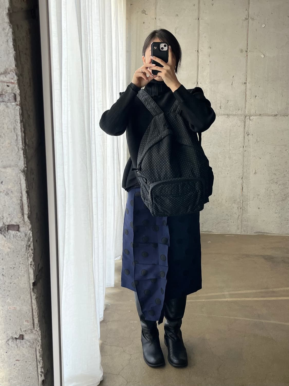 도트 러플 스커트 블루 상품이미지3