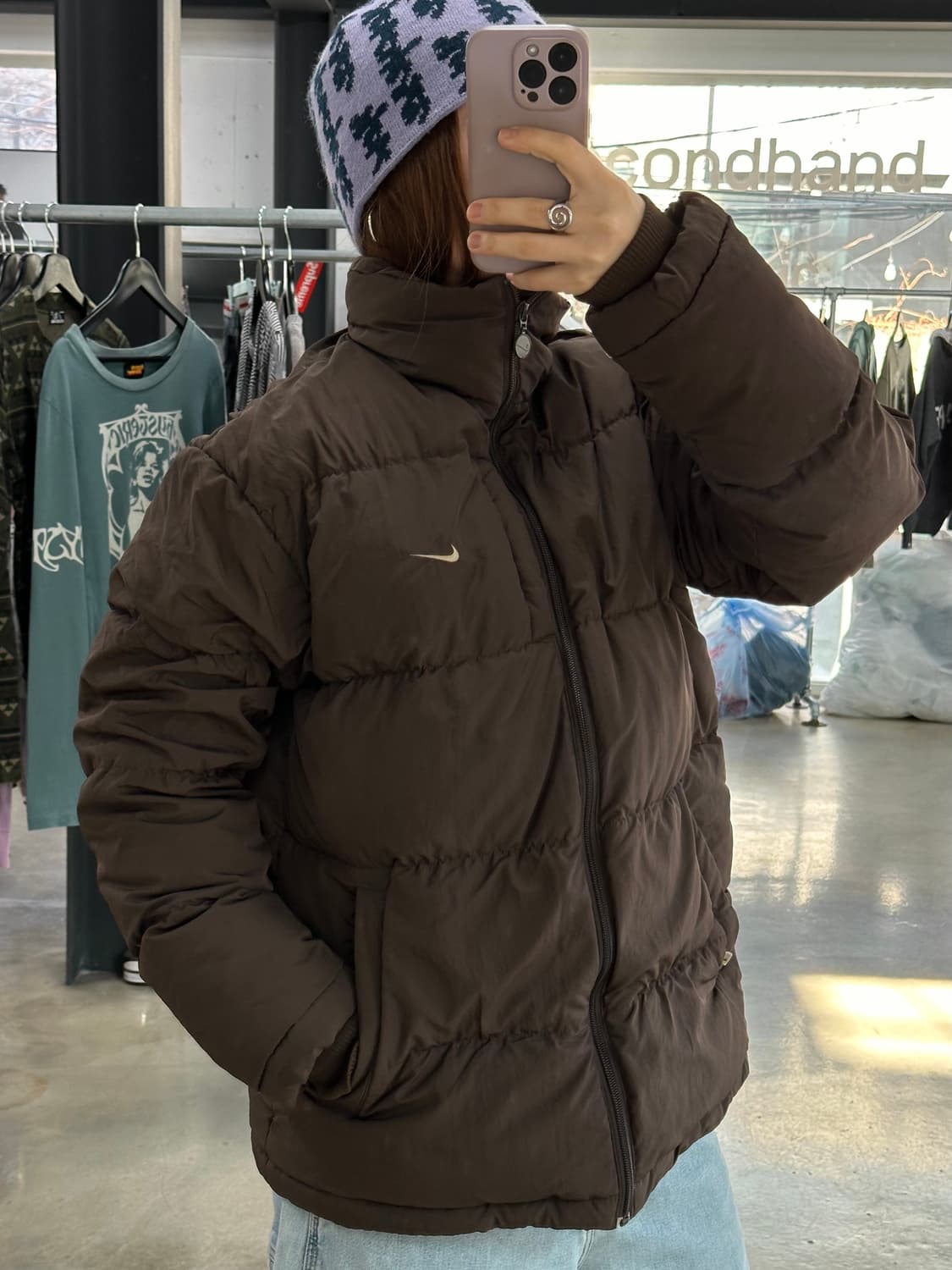 나이키 스우시 덕다운 초코바닐라 패딩 푸퍼자켓 상품이미지1