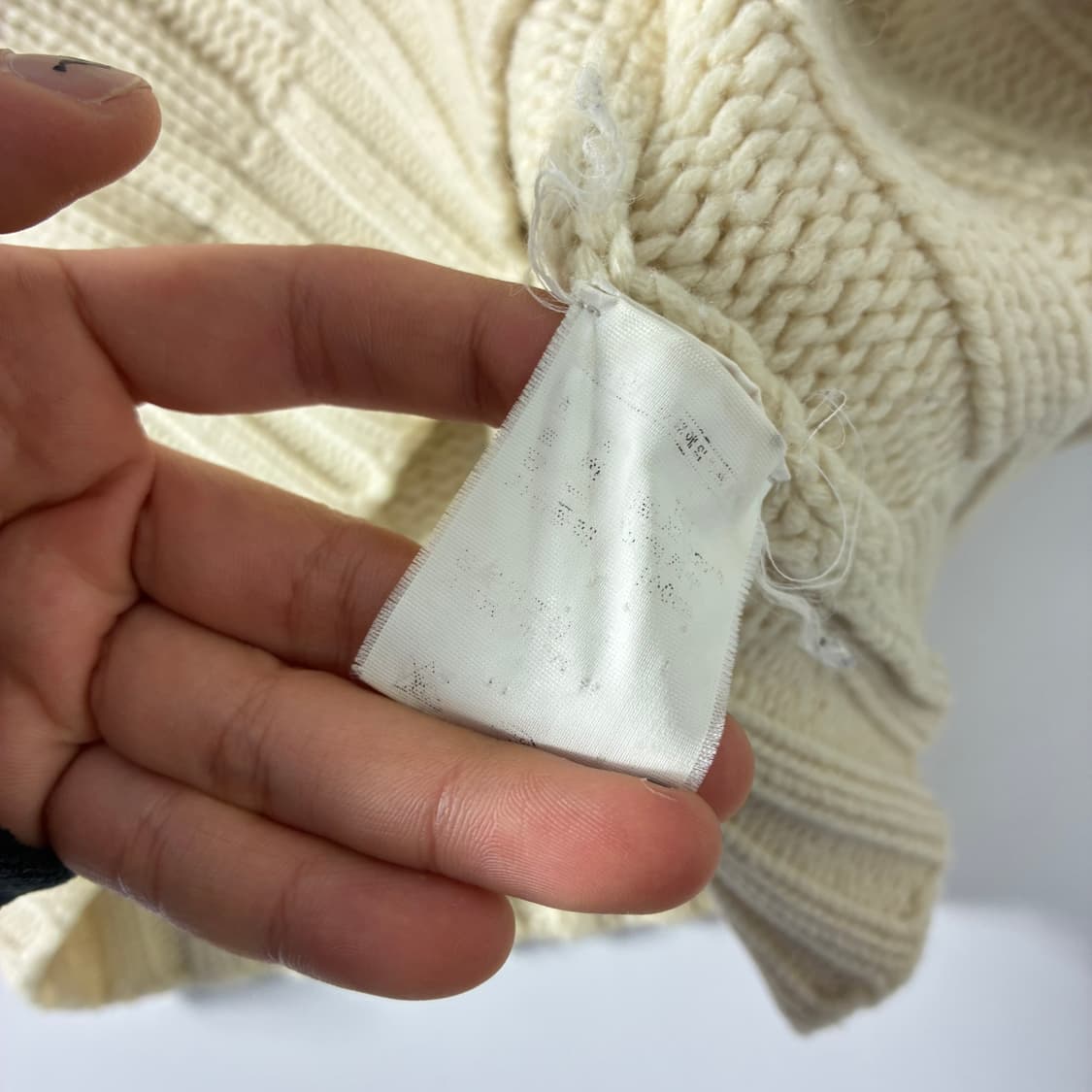 Polo 폴로 랄프로렌 00'크림 아이보리 옐보우 스웨이드 케이즐 스웨터 상품이미지6