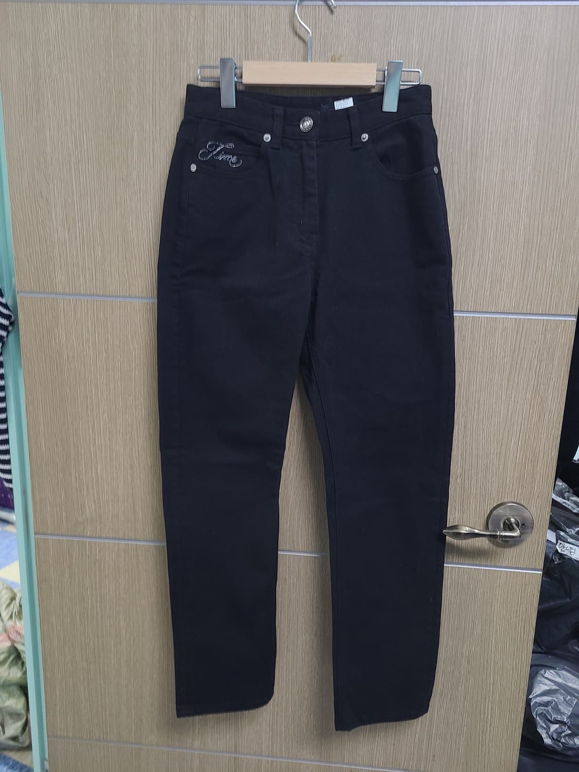 타임 블랙 데님 바지 64 상품이미지1