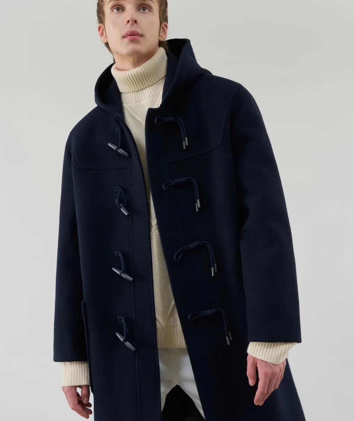 [새상품ㅣXLㅣ품절]드로우핏 세인트 오버핏 프리미엄 울 더플 코트 네이비 상품이미지2