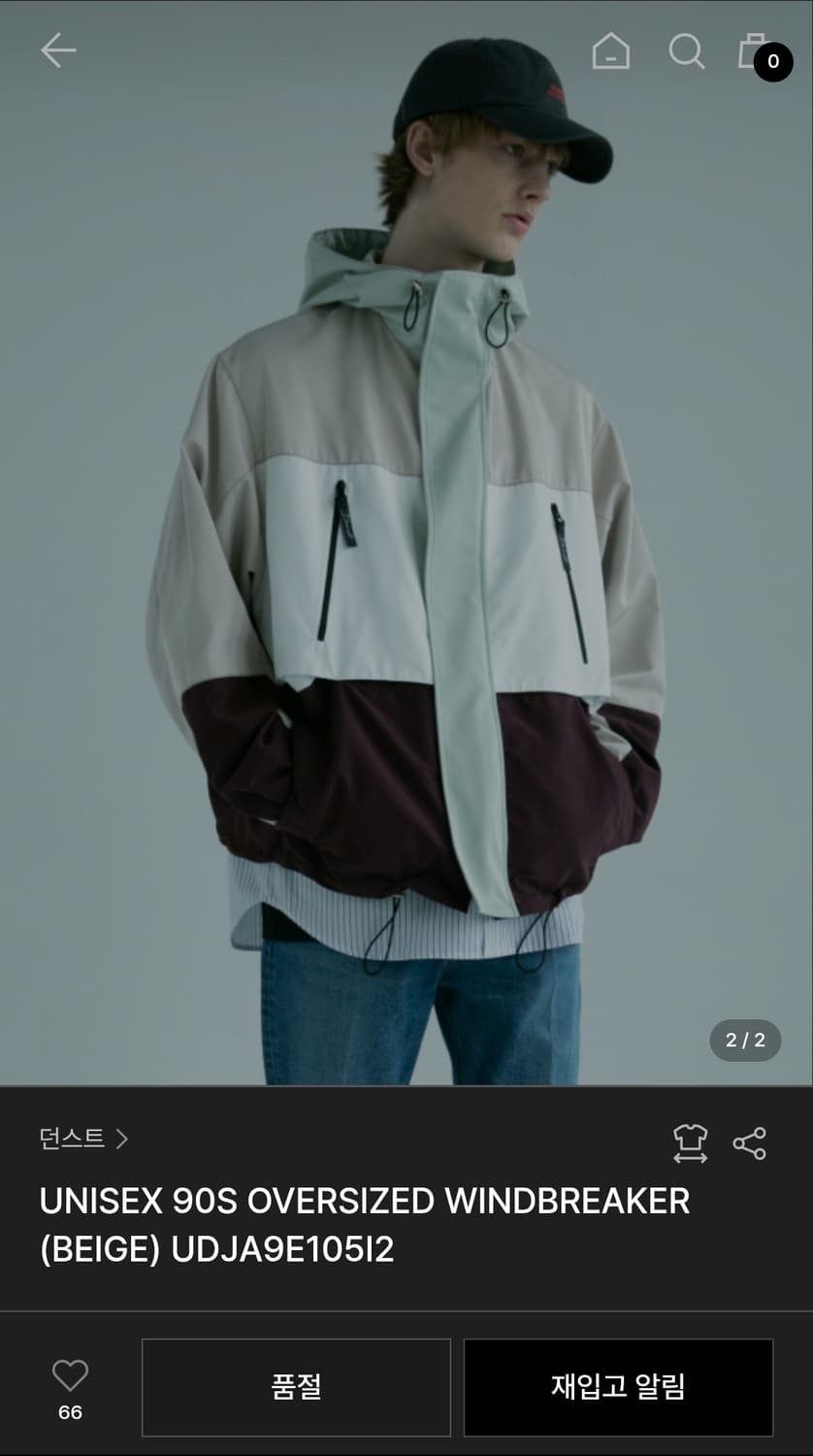 던스트 90s 오버사이즈 바람막이 M _ 공용 상품이미지2