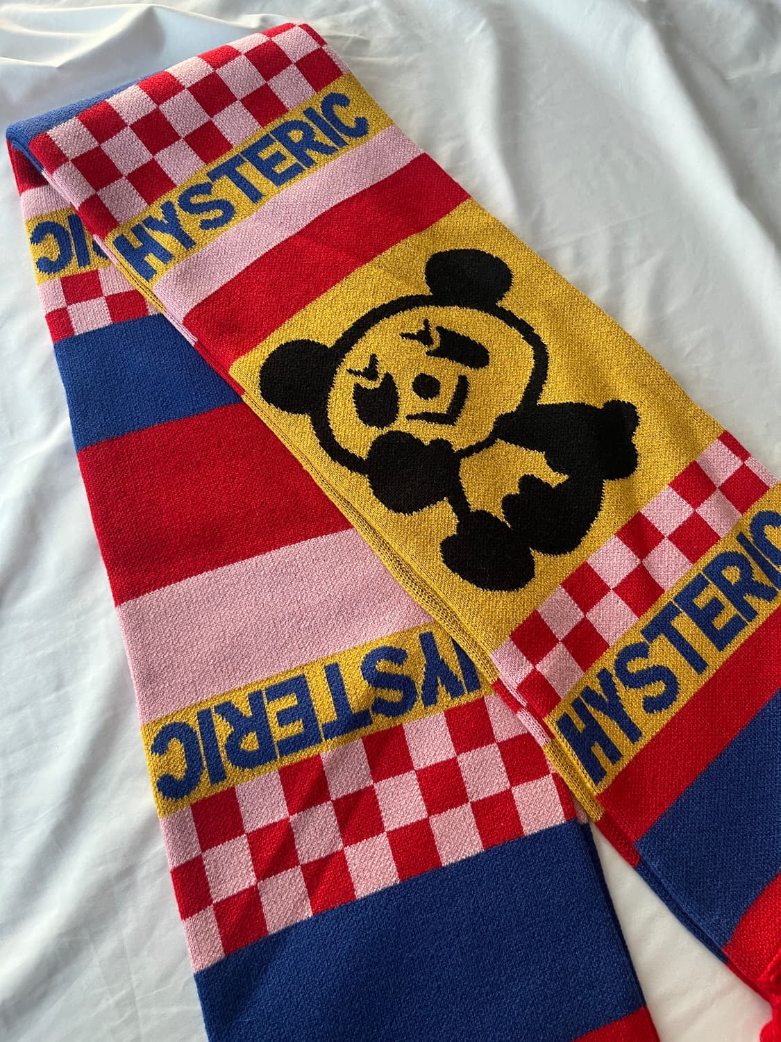 히스테릭 글래머 아카이브 팬더 체커보드 니트 짜임 목도리 머플러 상품이미지5