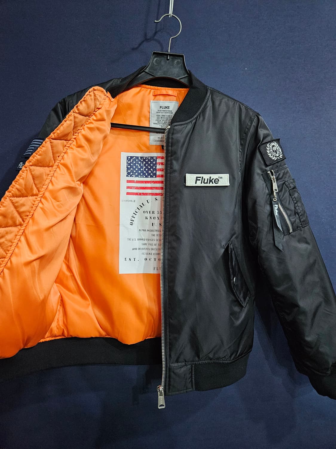 플루크 블랙컬러 남성 슬림핏 95 항공점퍼 패딩  상품이미지9