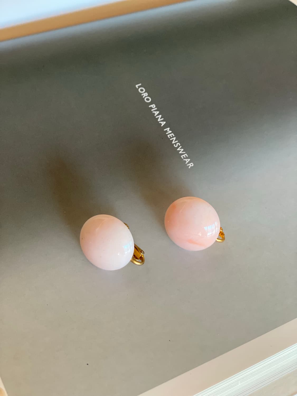 연핑크 오벌 귀걸이 귀찌 상품이미지1