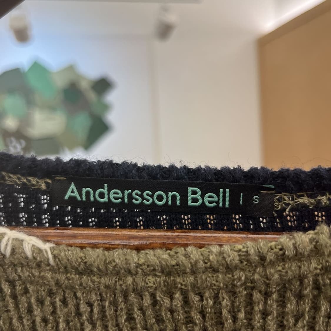 앤더슨벨 캐주얼 스트릿 배색 콘트라스트 보트넥 니트 S C10268 상품이미지5