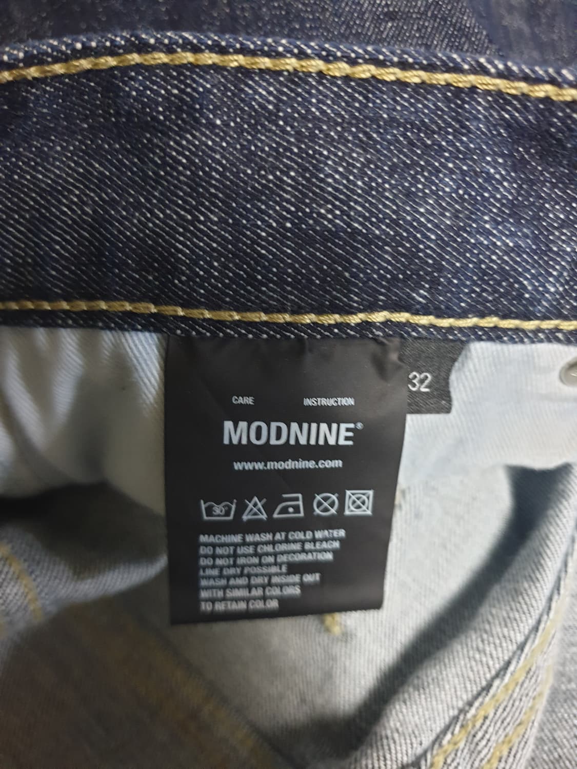 모드나인 MOD1 레귤러 스트레이트 소울인디고 생지 데님진 (32) 상품이미지7