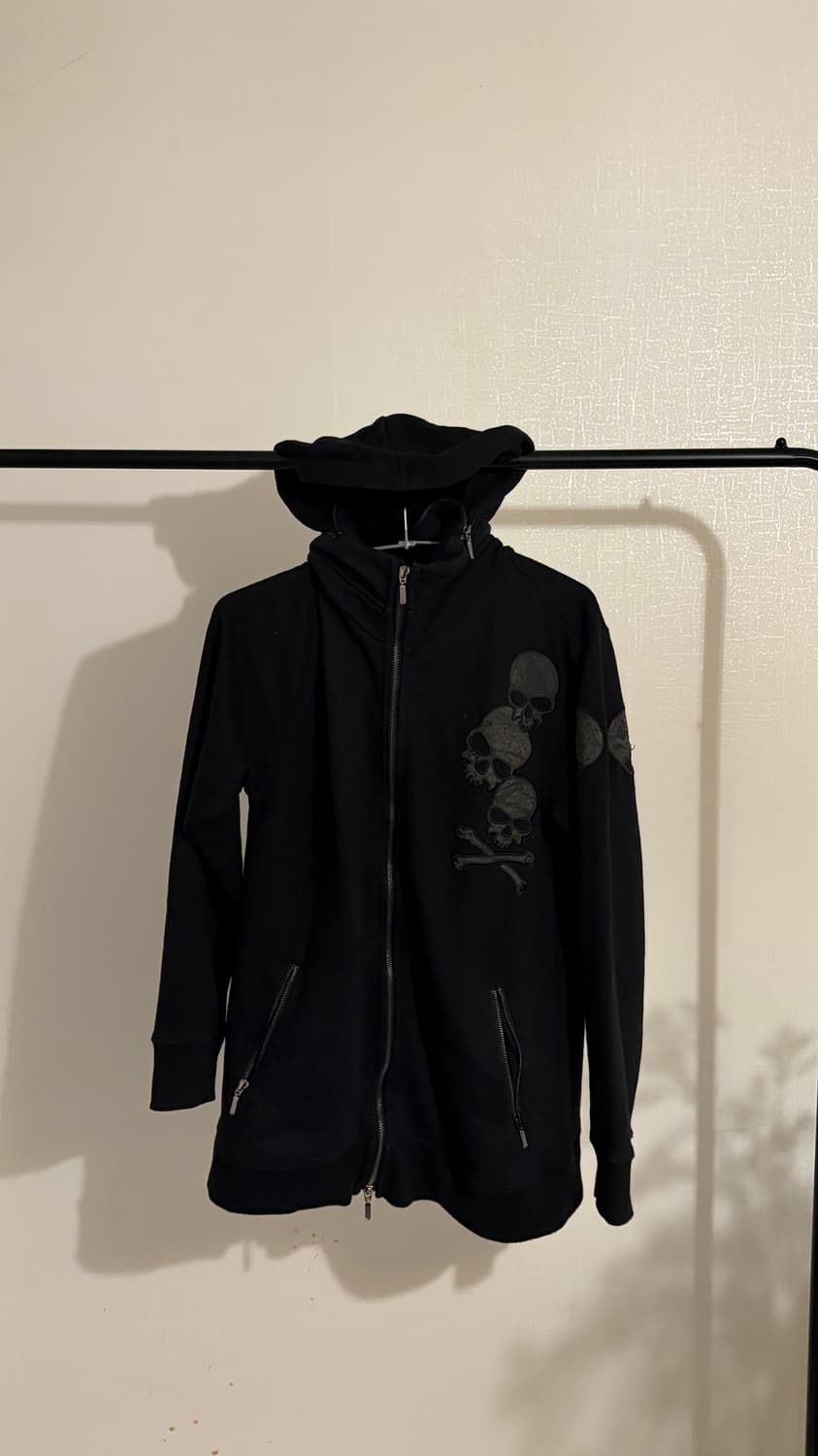 Vintage vkei Skull High-Neck Zip Hoodie 상품이미지4