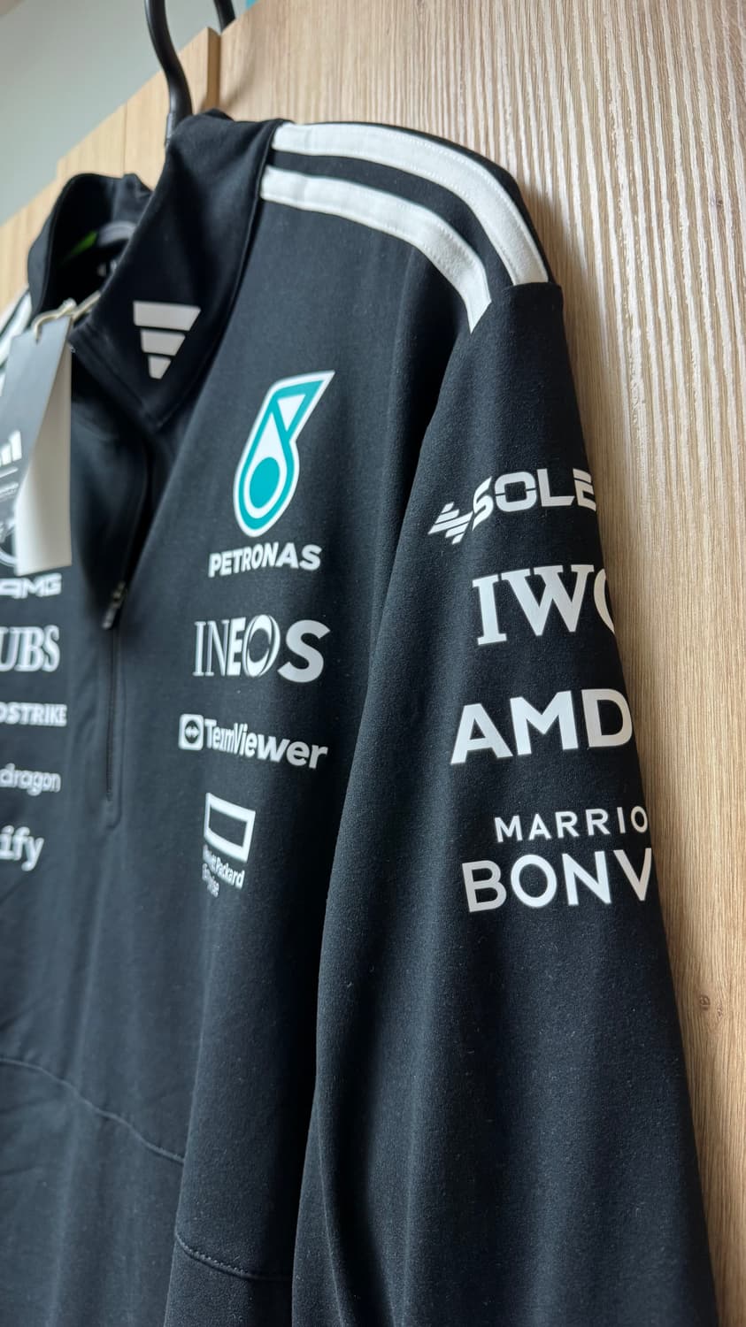 아디다스 메르세데스 AMG F1 쿼터집 블랙 스웨트셔츠 XL 상품이미지4