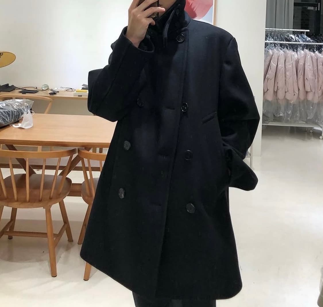 이얼즈어고 오버사이즈 피코트 다크네이비 판매 상품이미지3