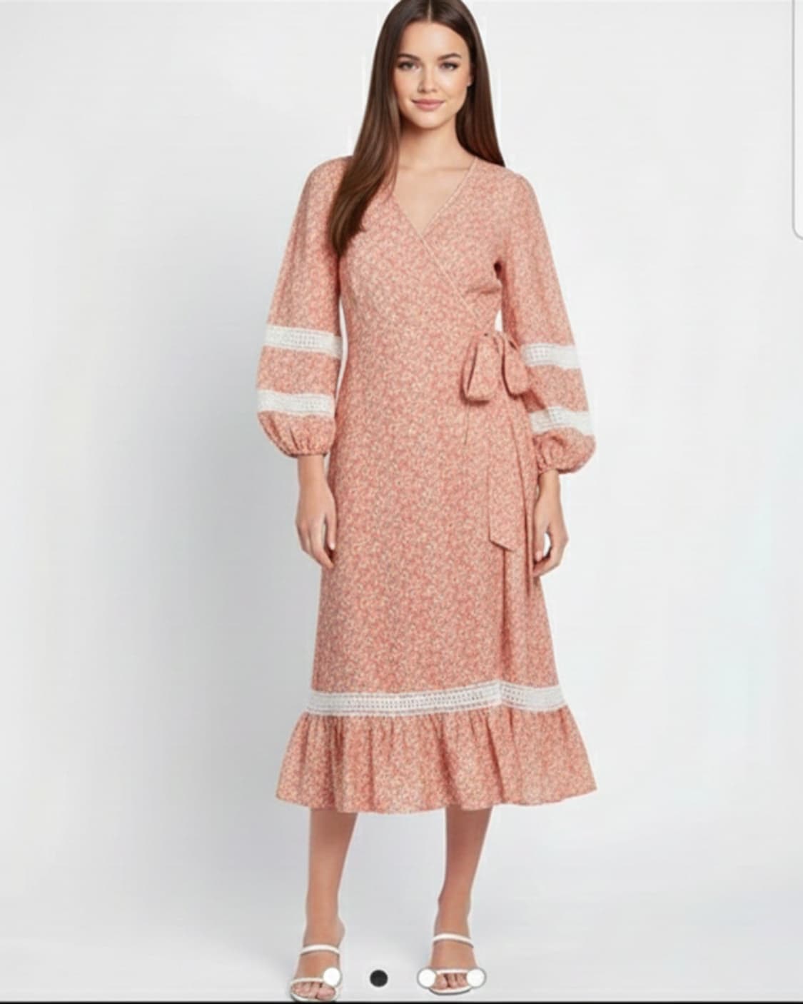 마쥬 2023 린넨블렌드 플로럴 랩원피스 66사이즈 상품이미지1