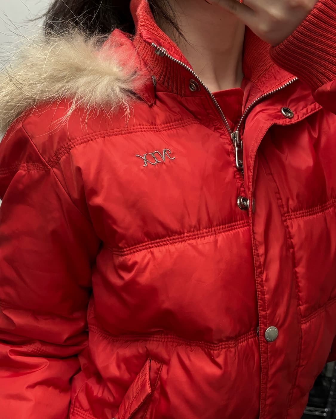 올드 빈티지 퍼 후드 다운 패딩 상품이미지3