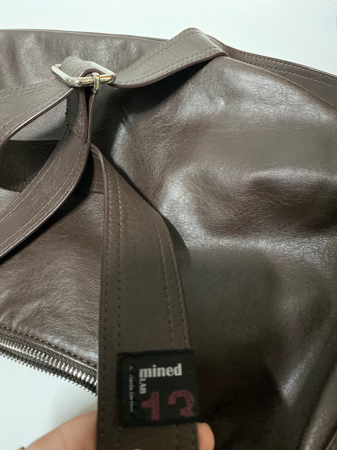 메종미네드 레더 새들백 브라운 숄더백 크로스백 상품이미지7