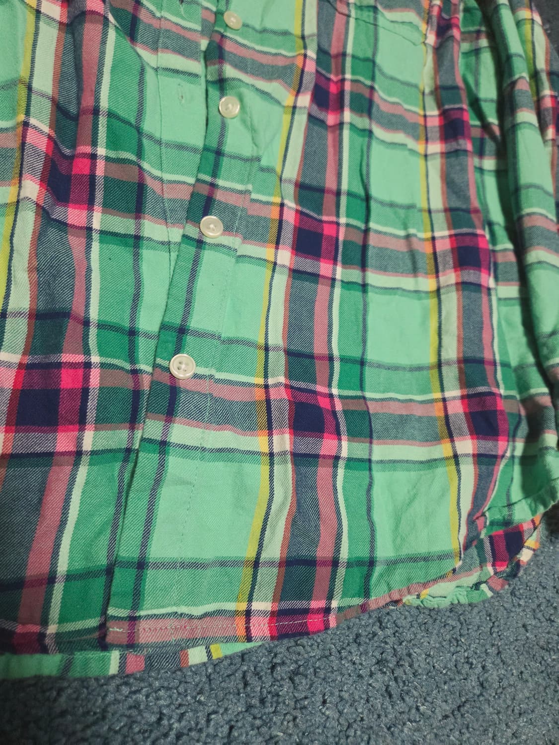 Old navy 그린 옐로우 체크므늬 버튼업 셔츠  상품이미지3