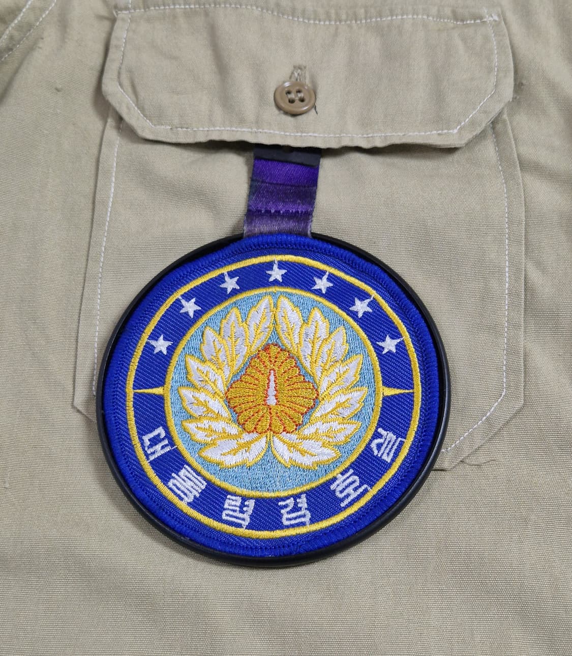 육군 구형 대통령 경호실 정복 전투복 상의 카키 반팔 셔츠 (XS) 상품이미지9