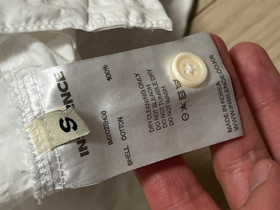 인사일런스 오픈 칼라 시어서커 셔츠 화이트 상품이미지5