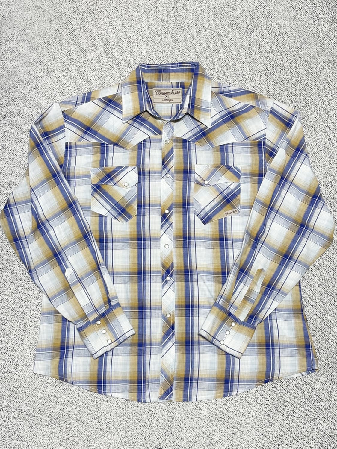 90s Wrangler 랭글러 빈티지 웨스턴 체크 셔츠 상품이미지2