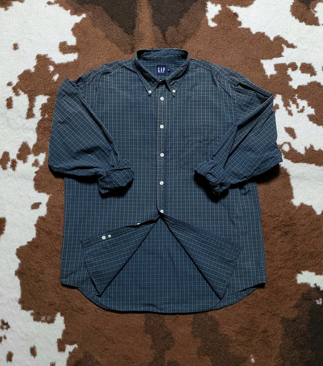 OLD GAP 남성용 그린 타탄체크 남방(L) 상품이미지4