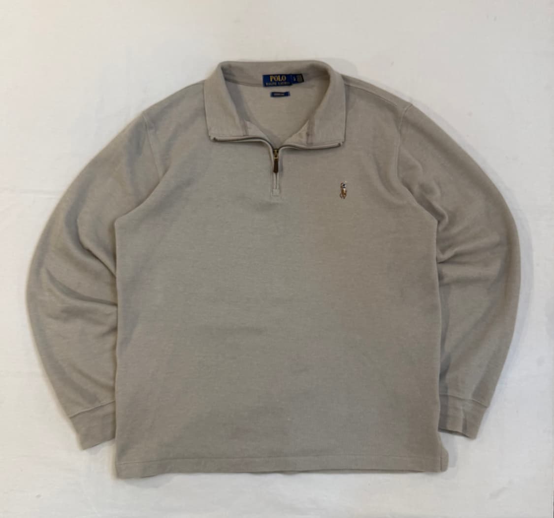 폴로 랄프로렌 반집업 와플 코튼 니트 베이지 상품이미지1