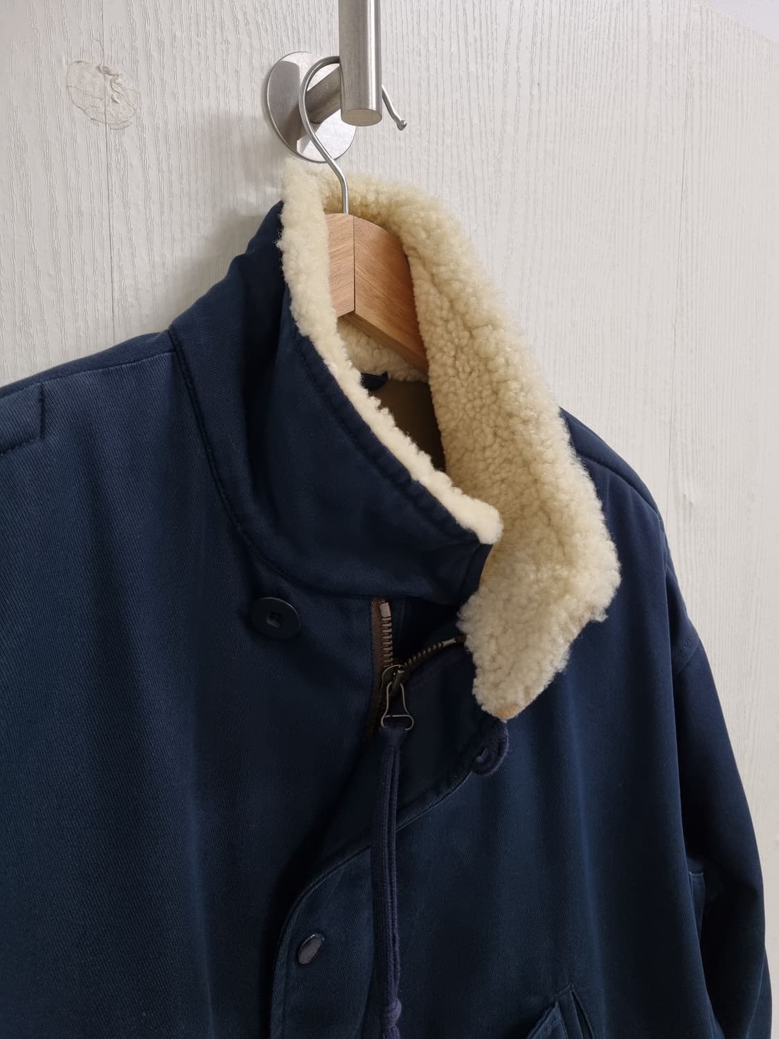 A.P.C. KANYE 네이비 셰르파 칼라 봄버 자켓 S 상품이미지5