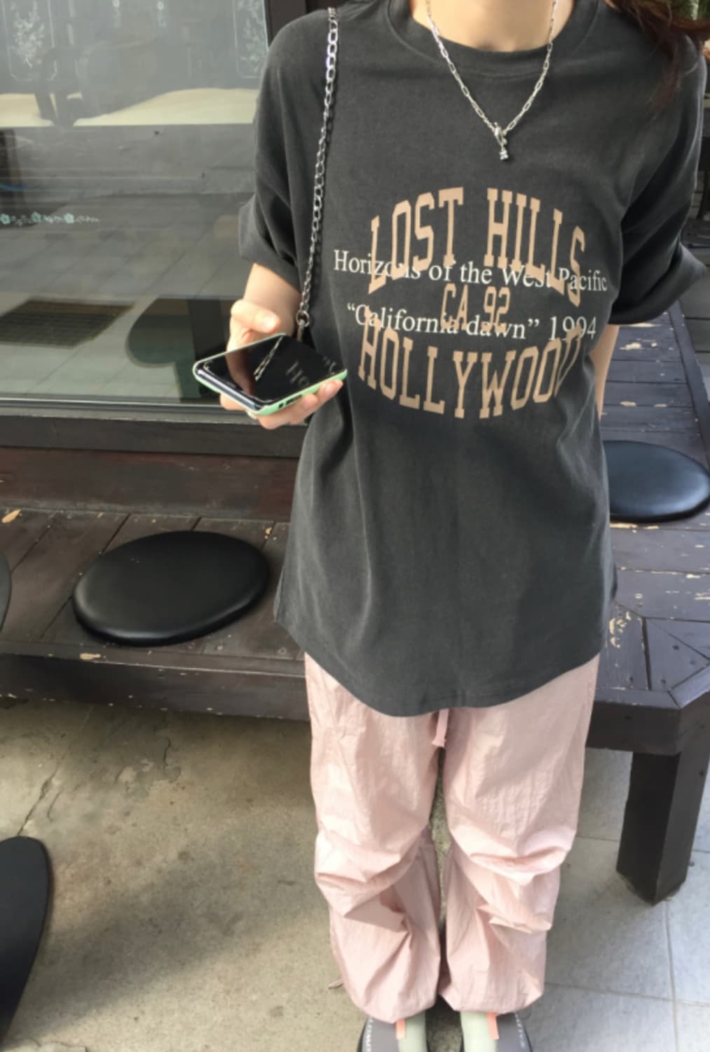 하우유 나일론 투웨이 스트링 팬츠 핑크 상품이미지4