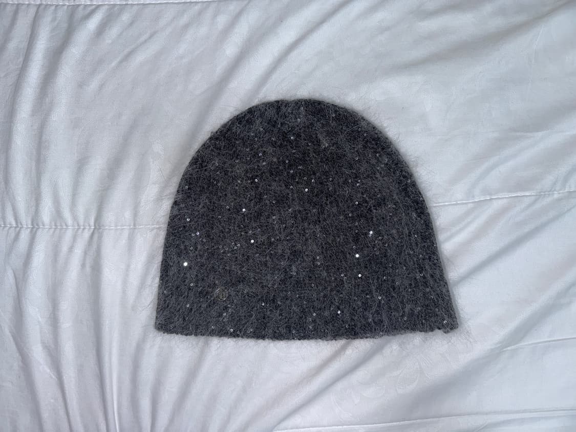 트리밍버드 스팽글 앙고라 비니 차콜 상품이미지2