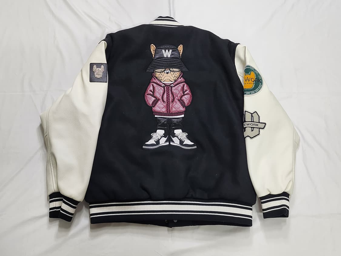 라이프워크 아플리케 힙독 바시티 자켓 상품이미지2