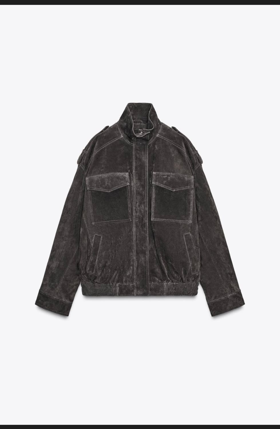 자라 리얼 스웨이드 레더 자켓 xs 차콜(4341/770/822) 상품이미지1