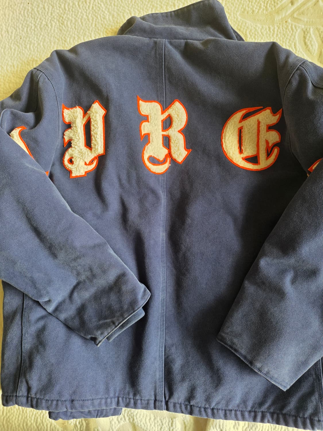 [M] 슈프림 올드 잉글리쉬 캔버스 자켓 네이비 상품이미지8