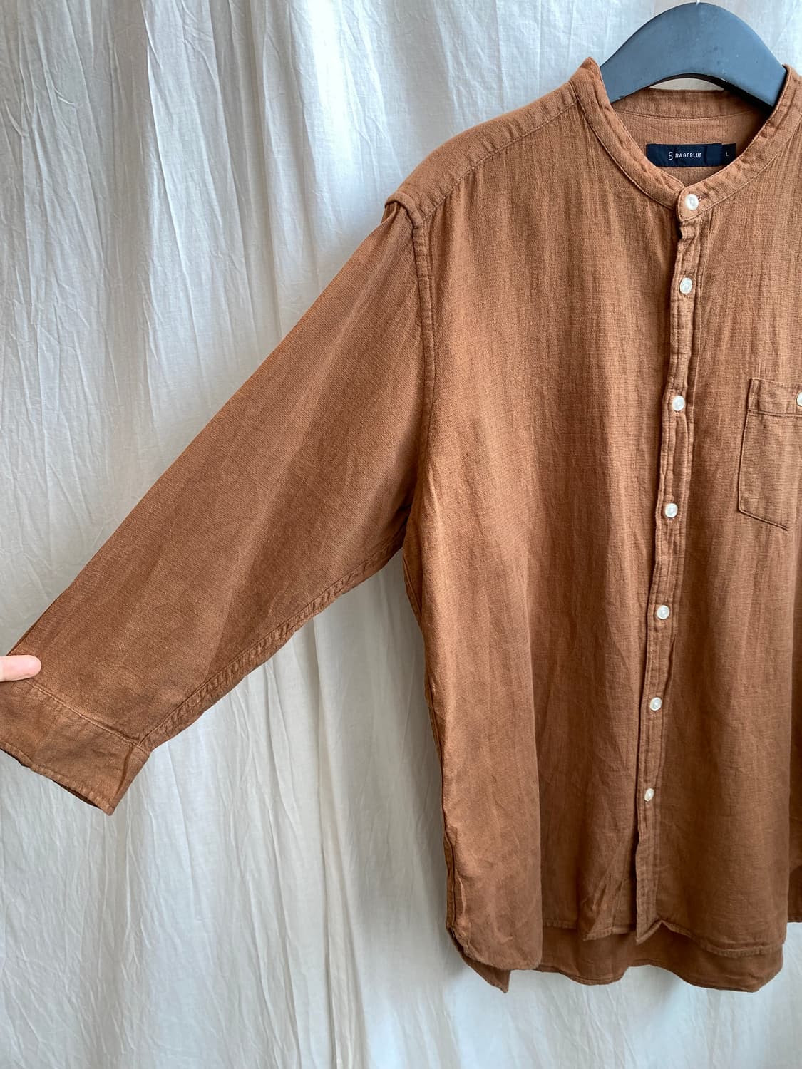 RAGEBLUE 면린넨혼방 셔츠(L) 상품이미지6