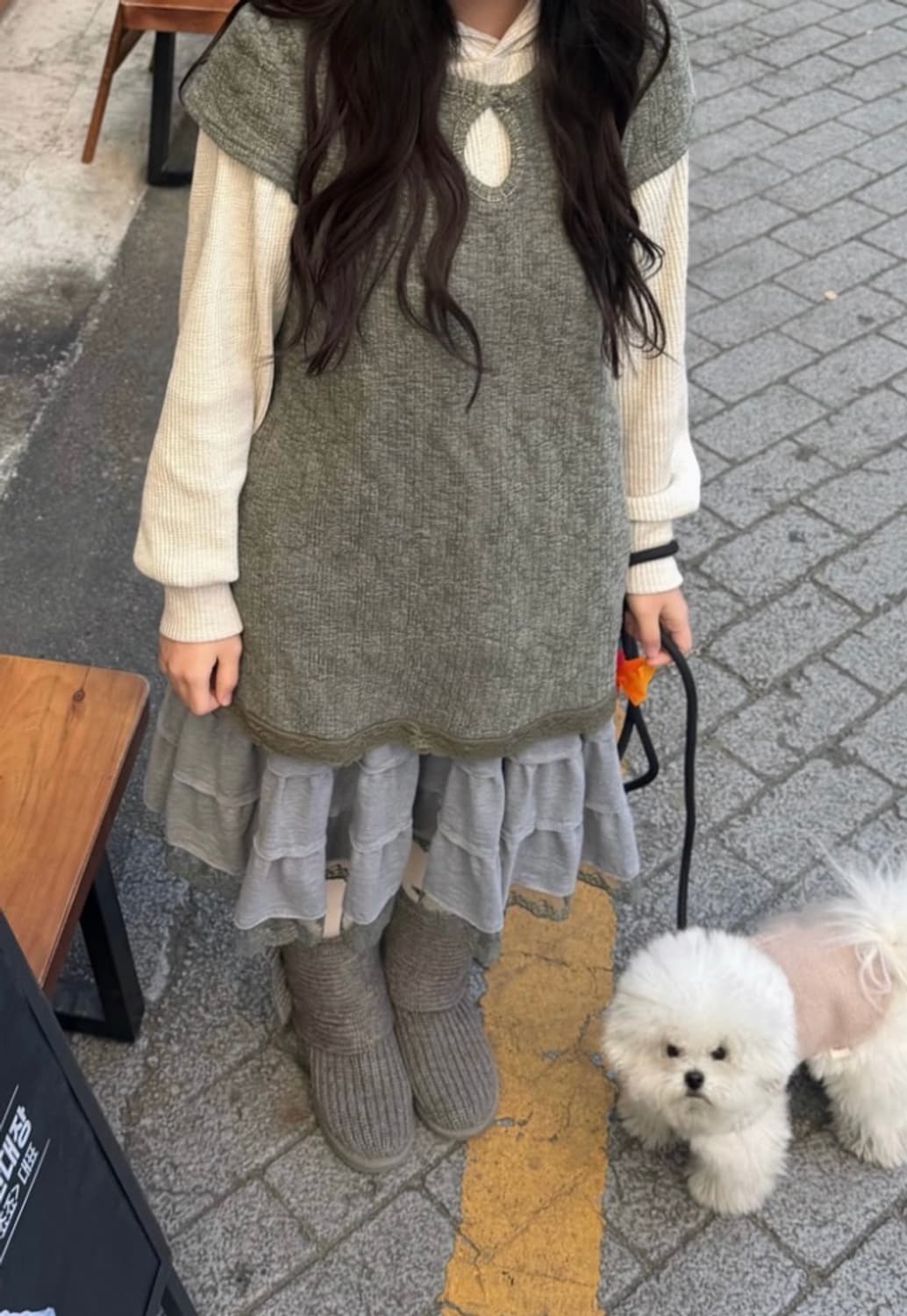 콜로신스 미디스커트 멜란지 상품이미지3