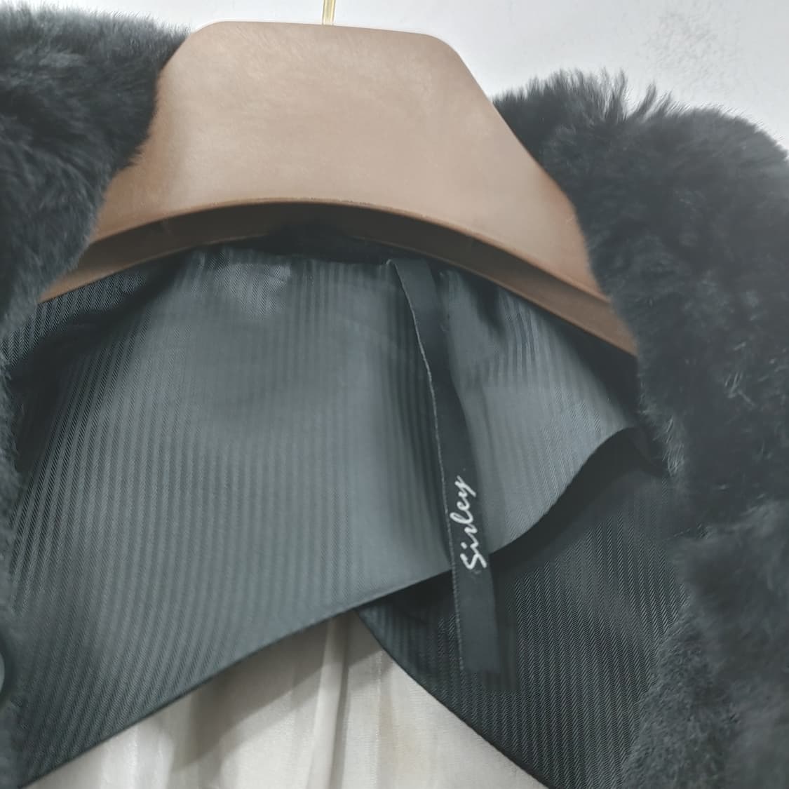 42 여성 블랙 알파카100% 데일리 고급 퍼 자켓 상품이미지3