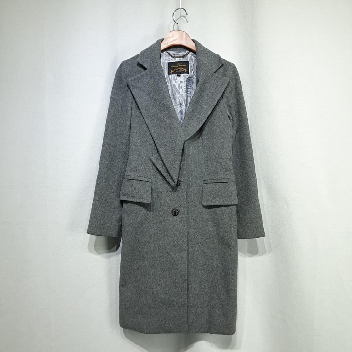CN898 M 비비안웨스트우드 Anglomania 그레이 울 롱 코트 상품이미지1