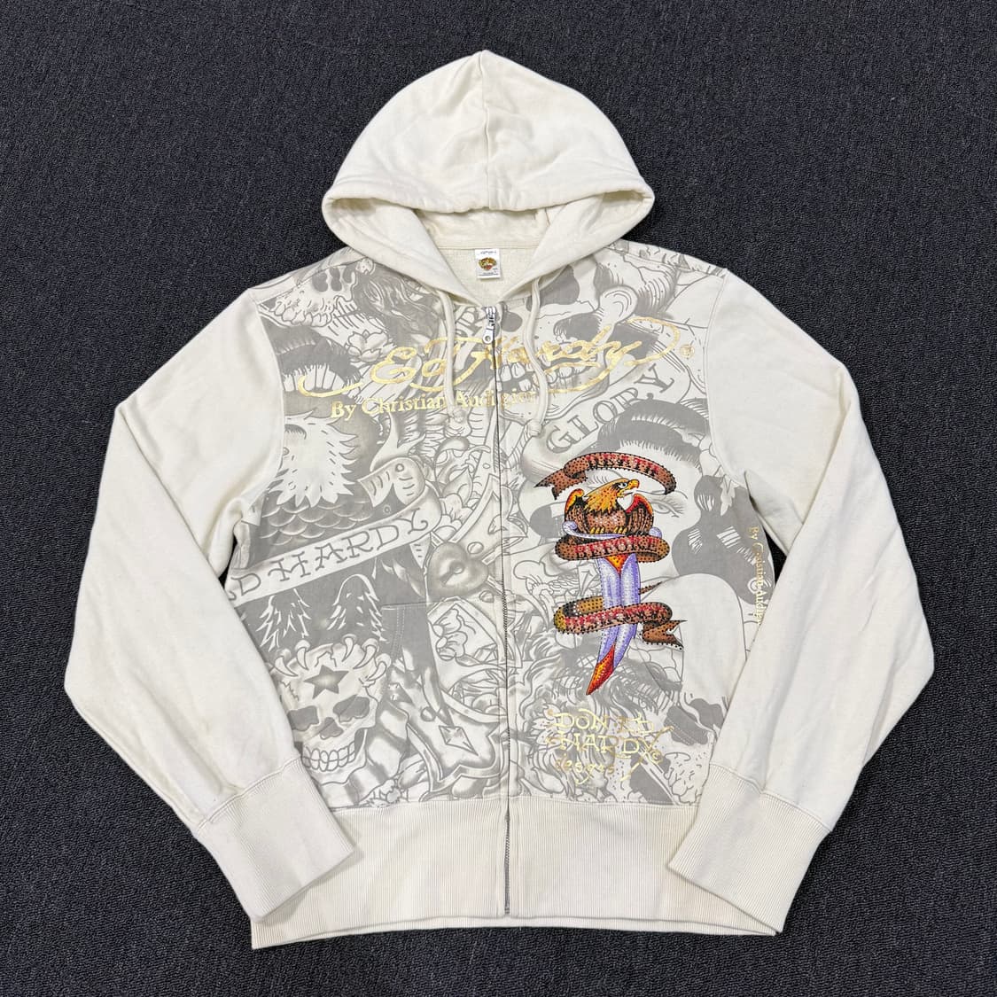 Ed Hardy 에드하디 타투 큐빅 후드집업 상품이미지1