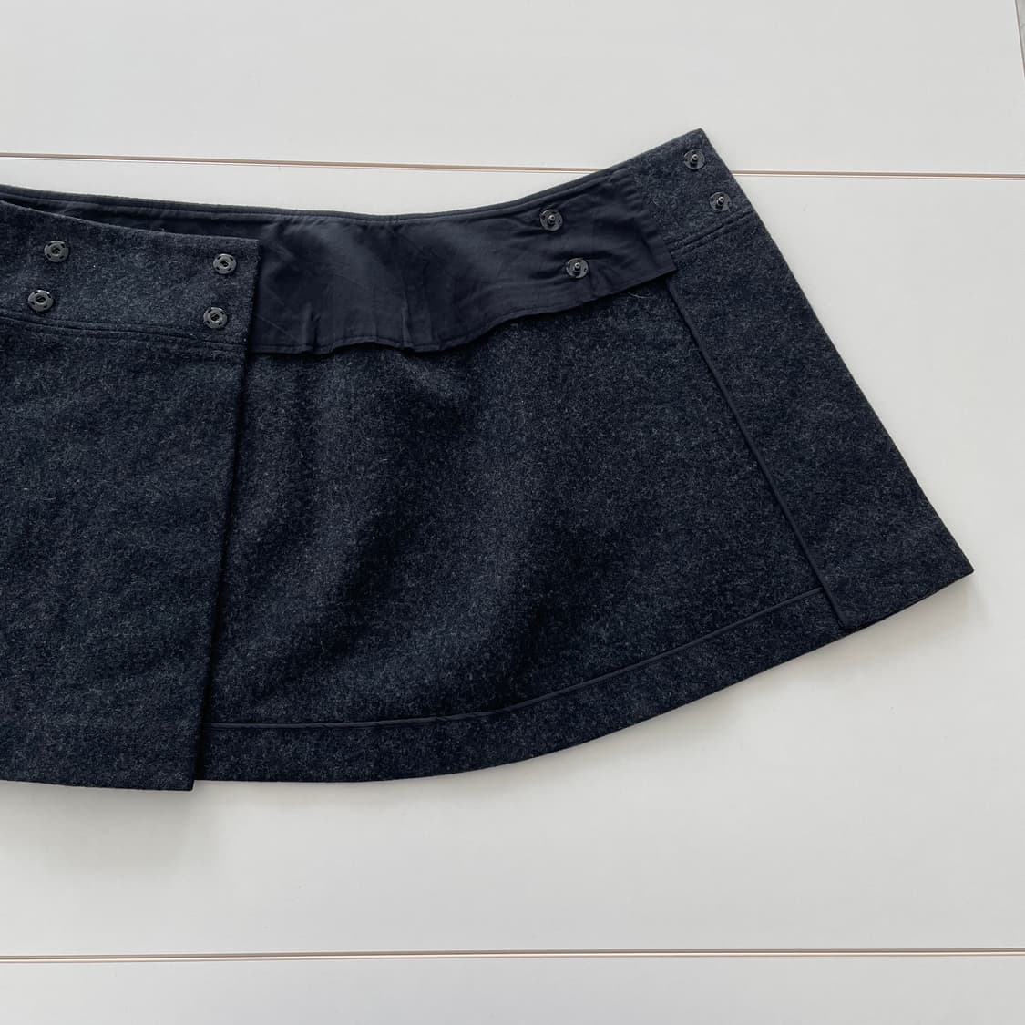 요지야마모토 그레이 울 랩 스커트 상품이미지3