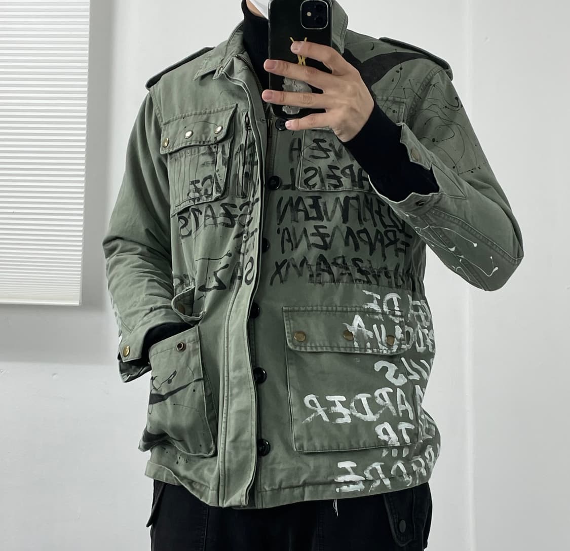 M 빈티지 페인팅 야상 자켓 상품이미지2