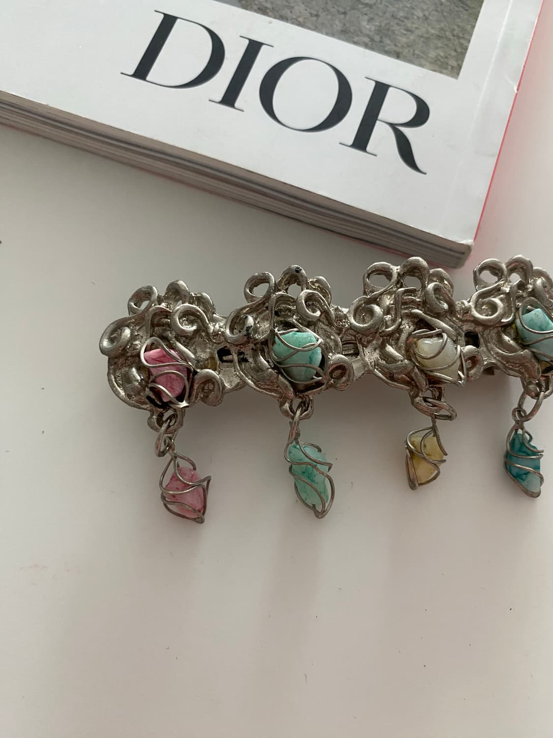 빈티지 파스텔톤 스톤 헤어핀 상품이미지3