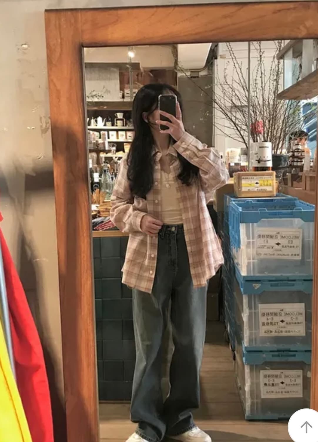 모모 복숭아 체크셔츠 상품이미지5