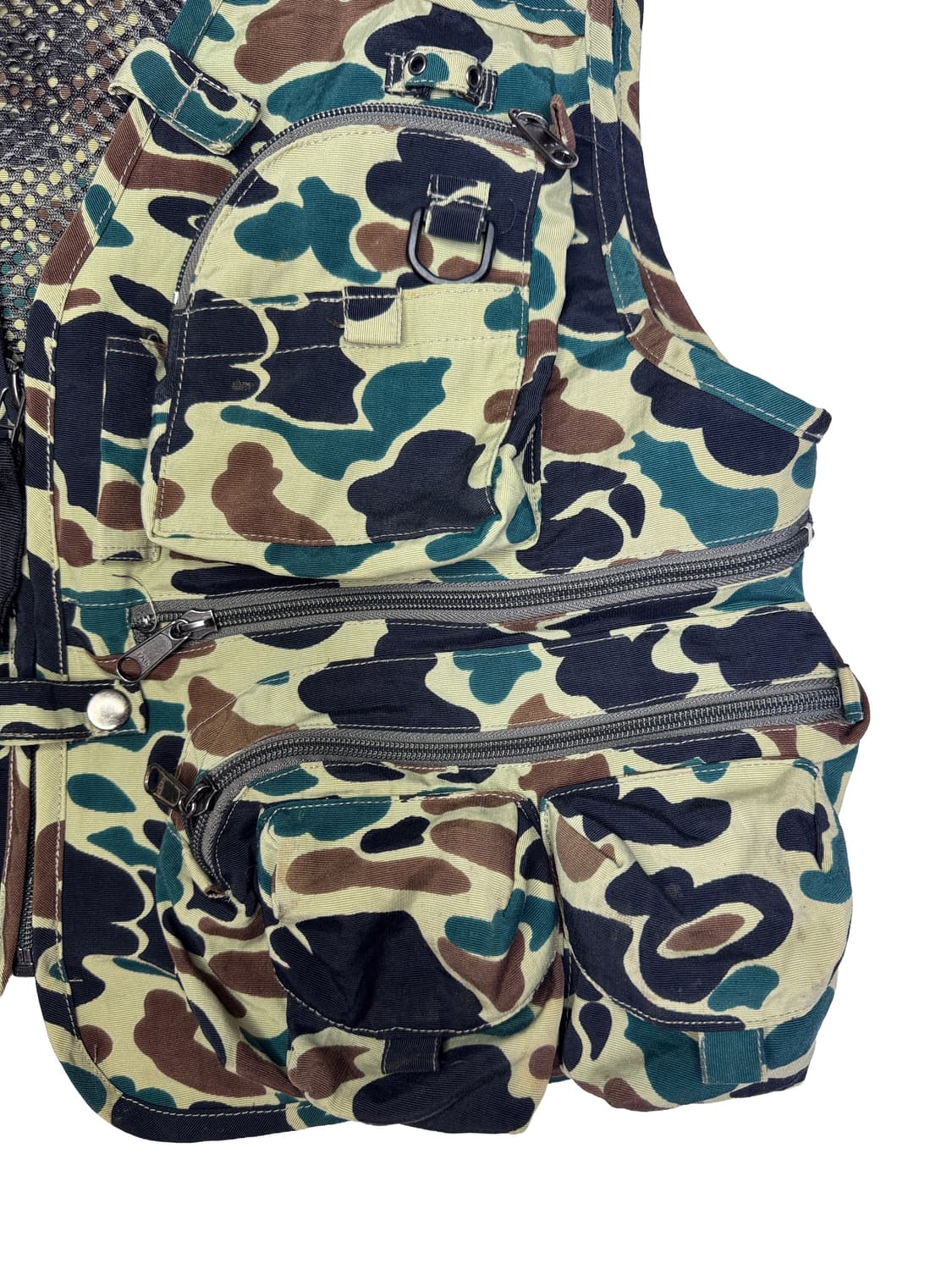 빈티지 90s 카모플라쥬 멀티포켓 피싱 베스트 조끼 OS 상품이미지3
